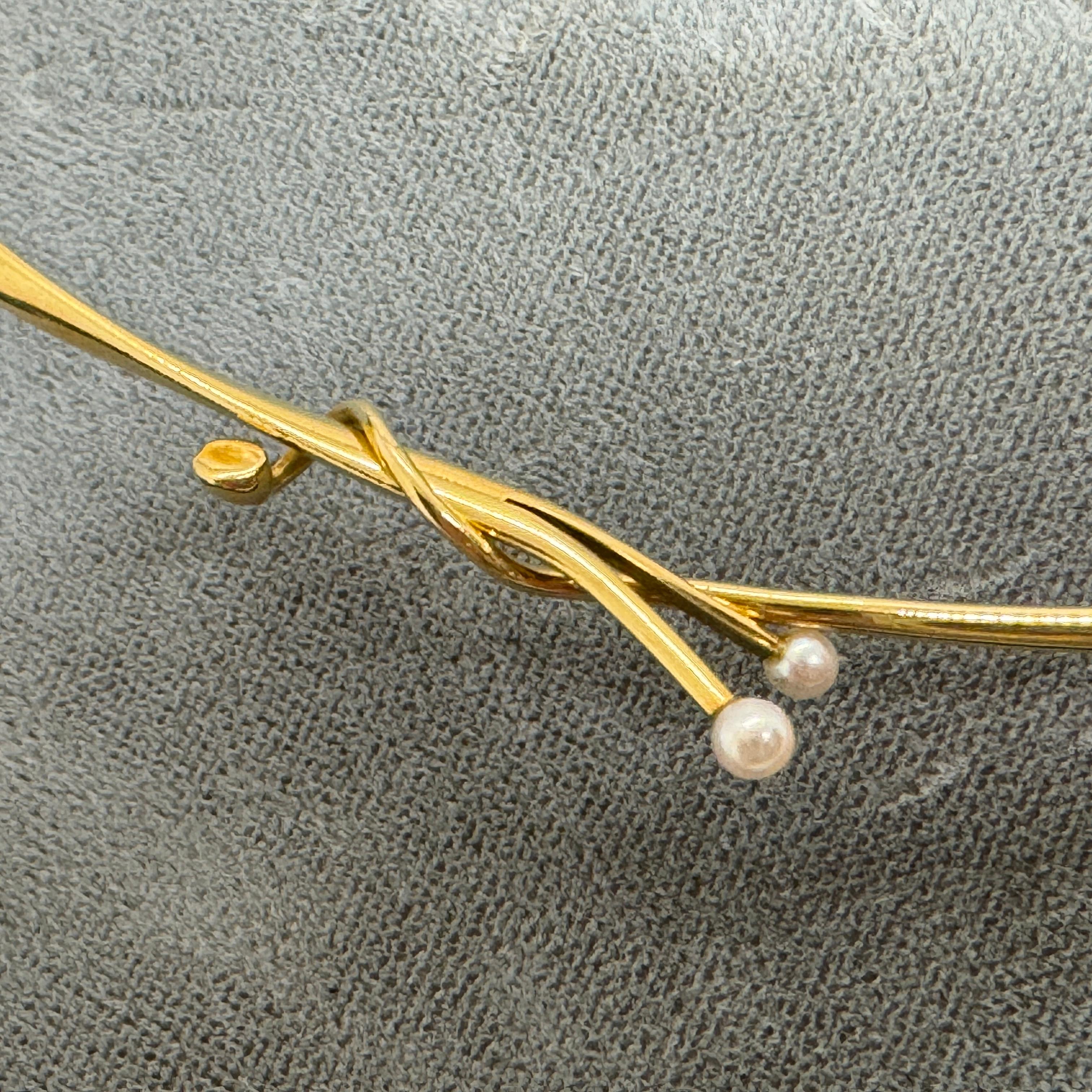 Georg Jensen Torun Collier 18K Yellow Gold with Pearls No. 904 For Sale 2