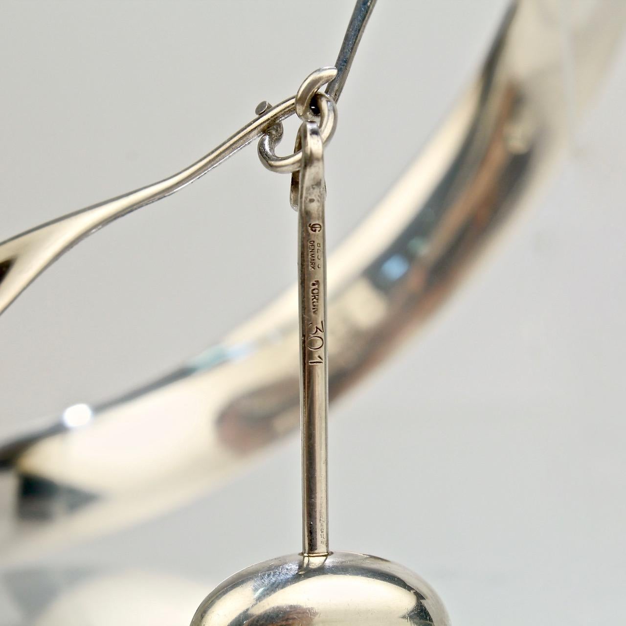 Georg Jensen Torun Danish Modern Sterling Silver Pendant Necklace Model No. 160 1