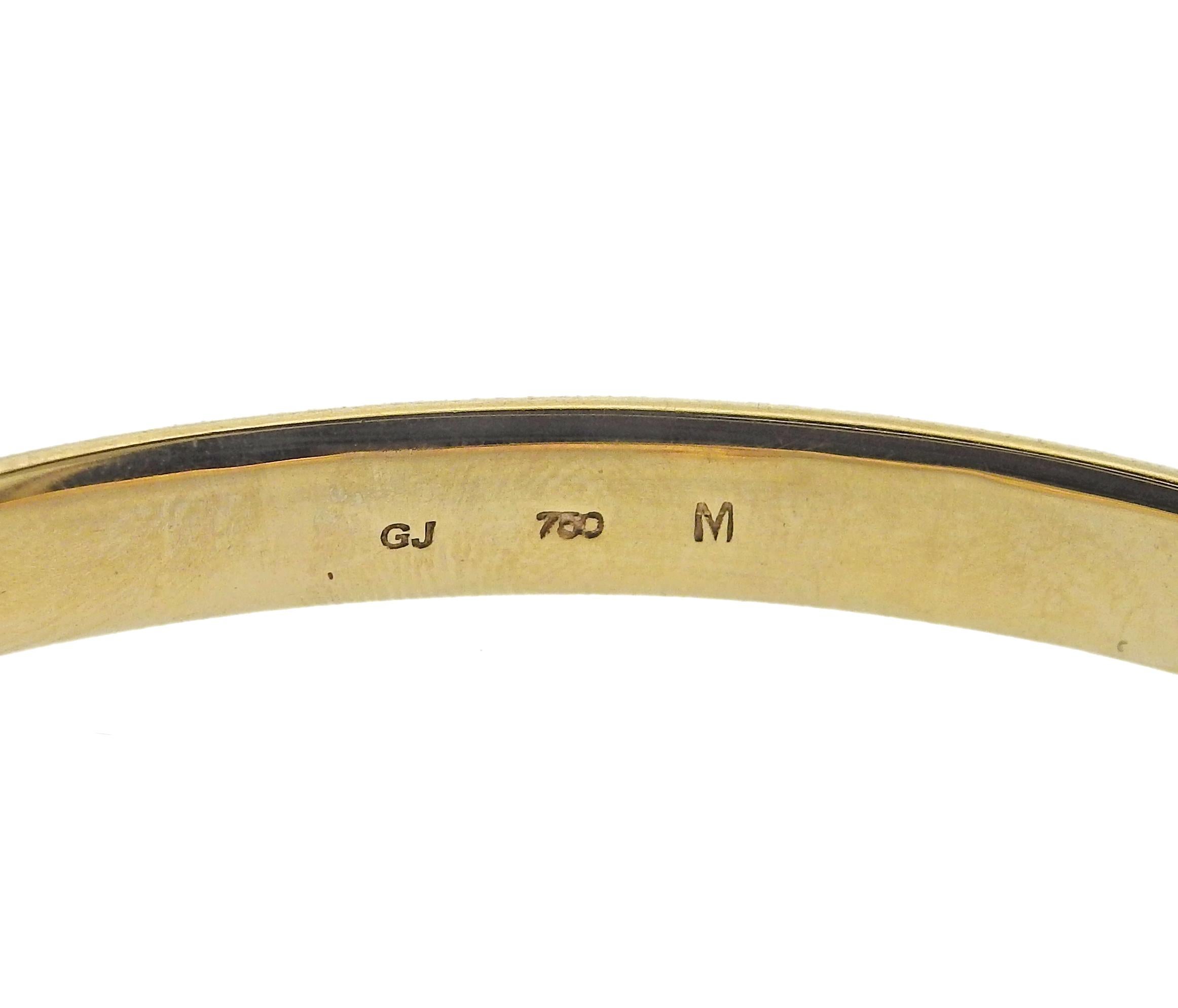 Georg Jensen Torun Haken Gold Smaragd-Armband 1204 (Rundschliff) im Angebot