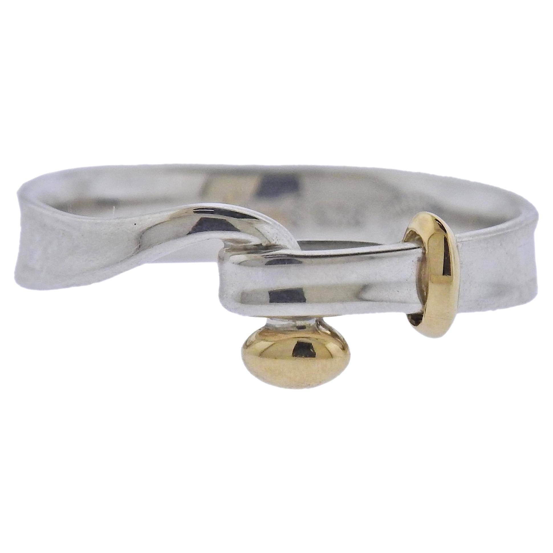 Georg Jensen Torun Hook Gold Silver Ring 204 A For Sale