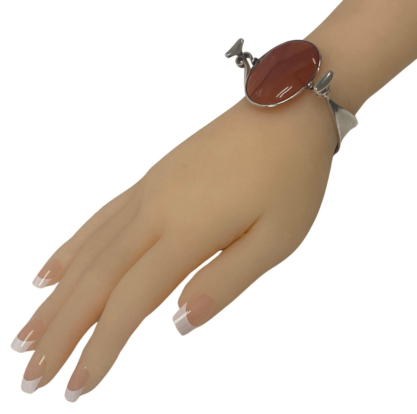 Georg Jensen, bracelet jonc Torun en agate rouge n° 203 C. 1960 en vente 4