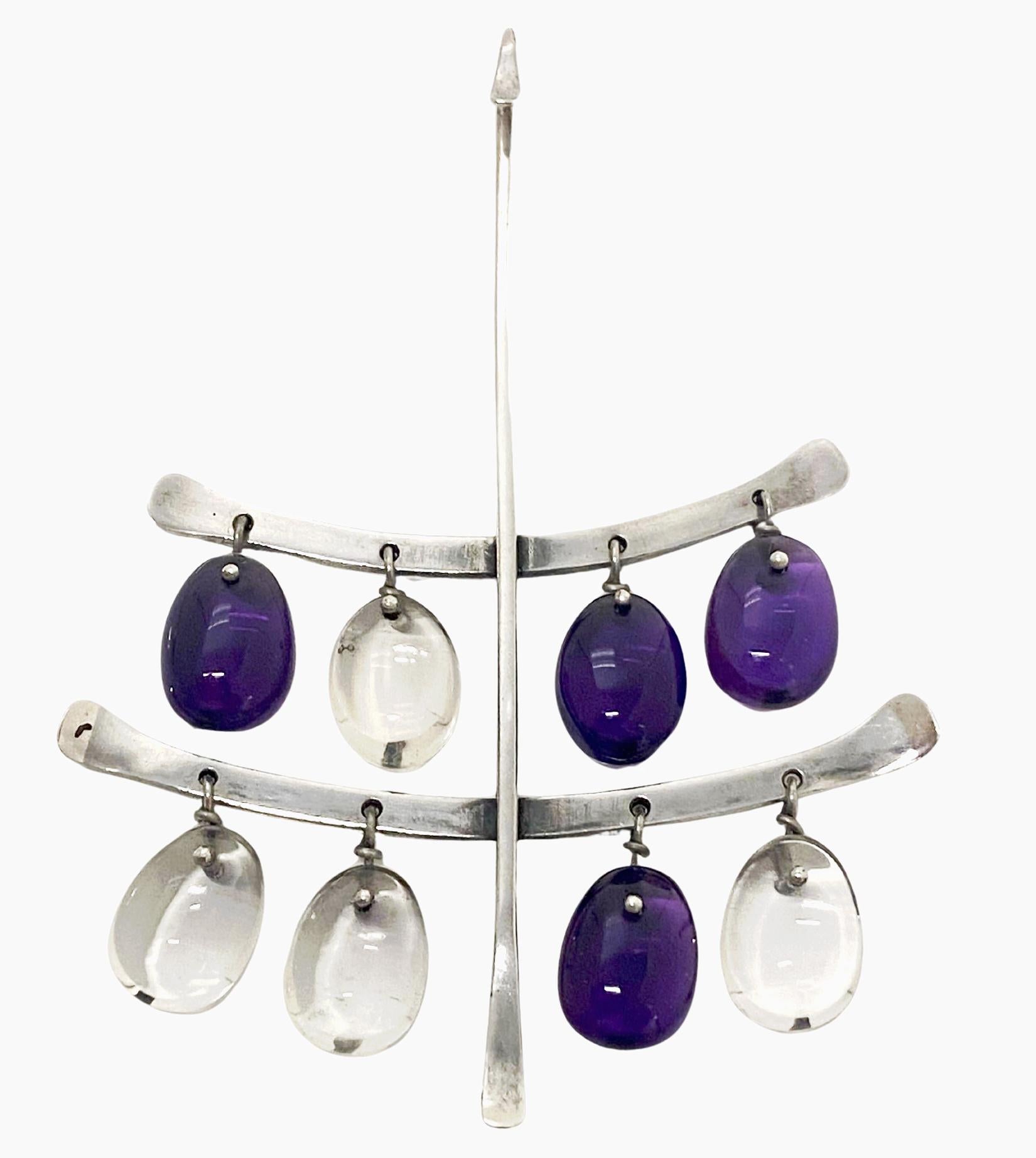 Collier en quartz améthyste Georg Jensen Torun, vers 1960 Pour femmes en vente
