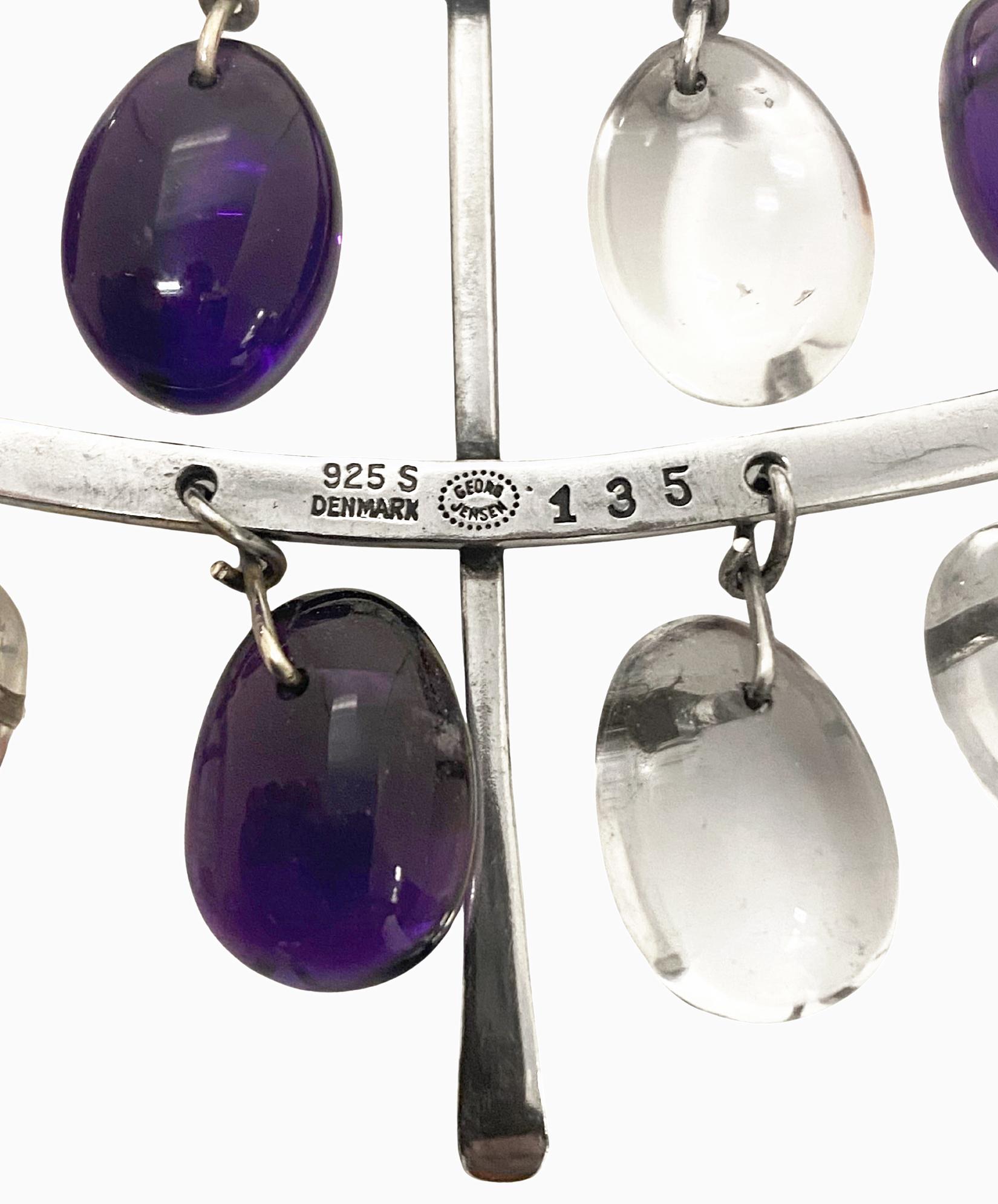 Collier en quartz améthyste Georg Jensen Torun, vers 1960 en vente 1