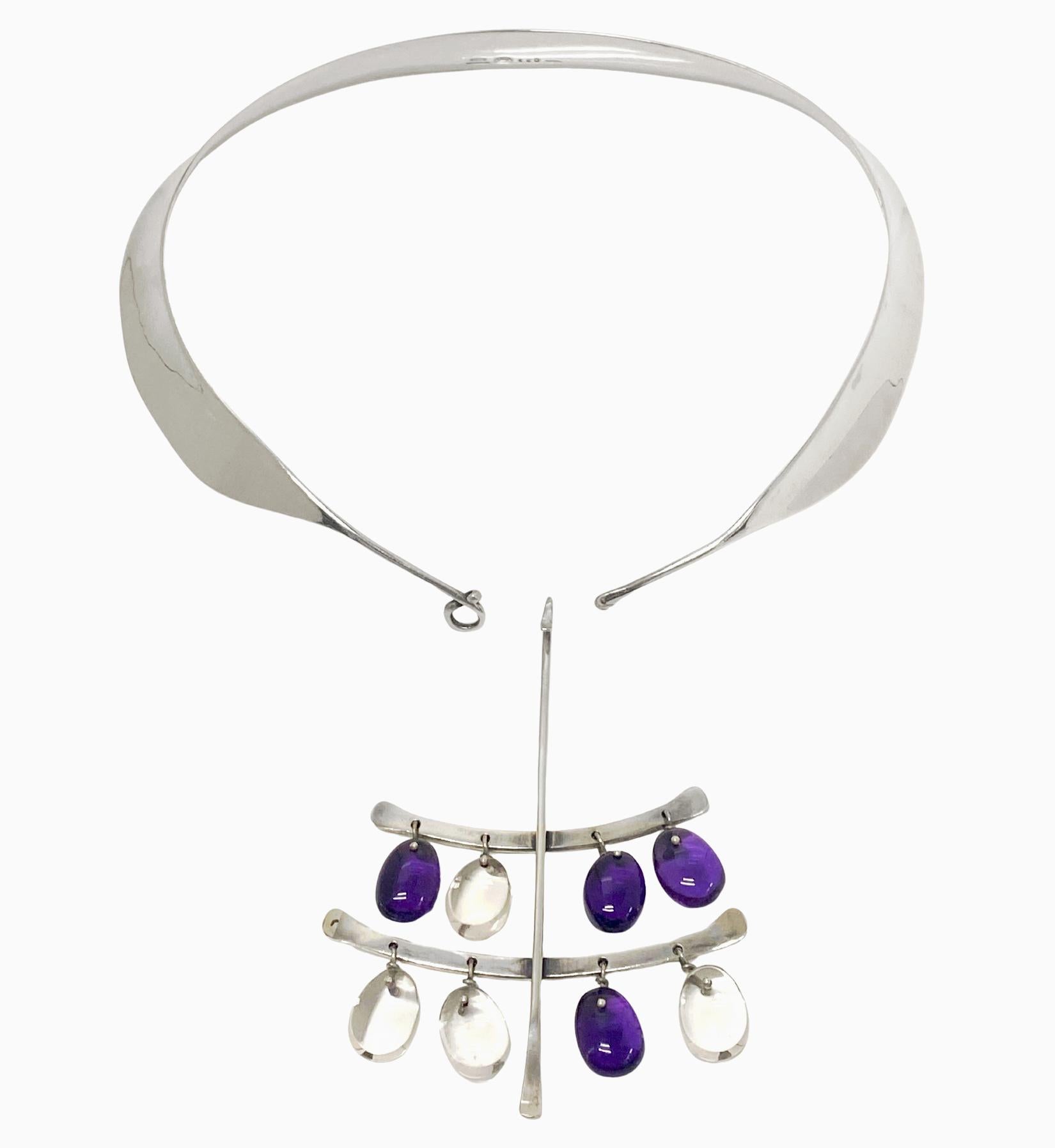 Collier en quartz améthyste Georg Jensen Torun, vers 1960 en vente 4