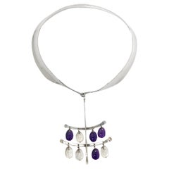 Collier en quartz améthyste Georg Jensen Torun, vers 1960