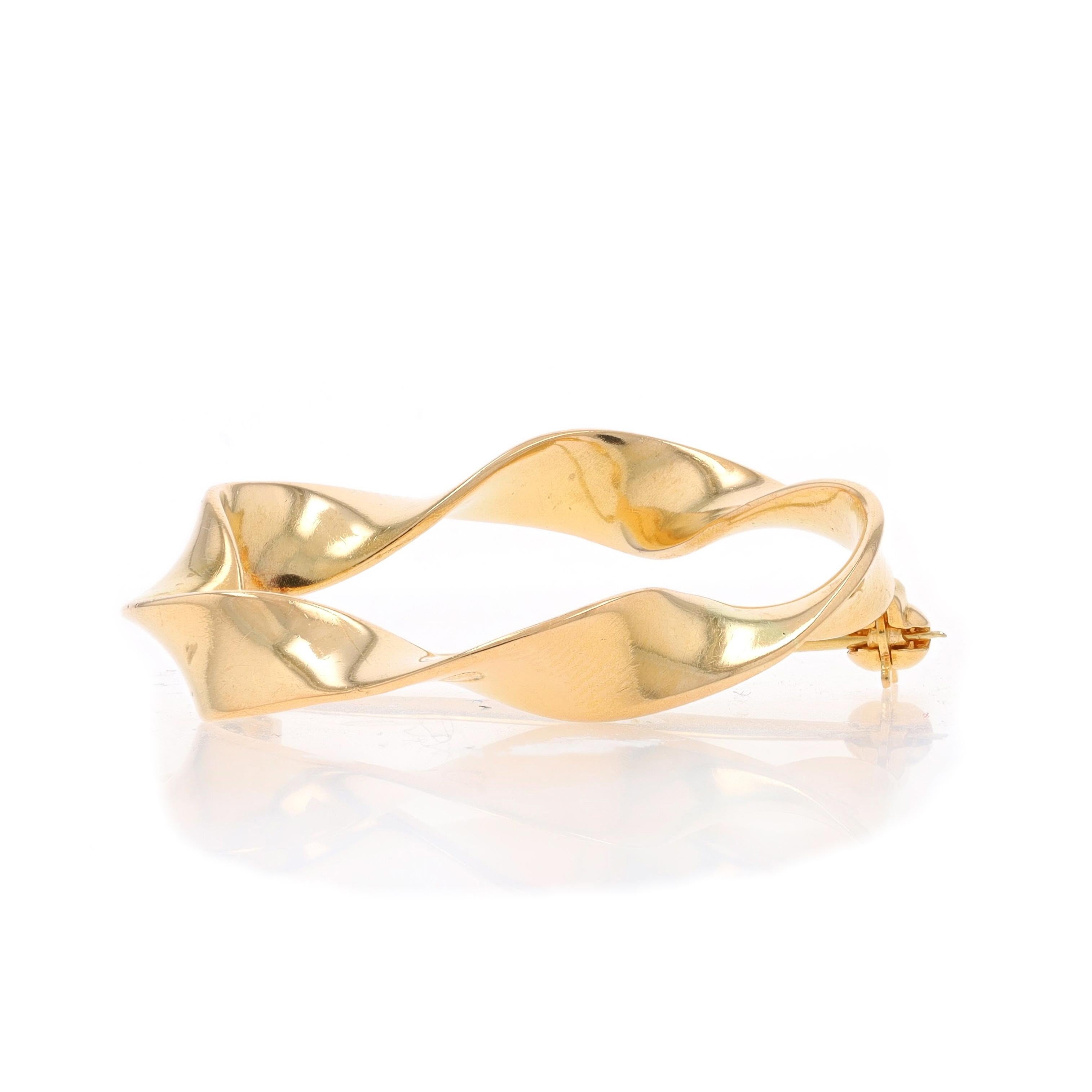 Twisted Ribbon Kranzbrosche von Georg Jensen - Gelbgold 18k Kreis Anstecknadel im Angebot