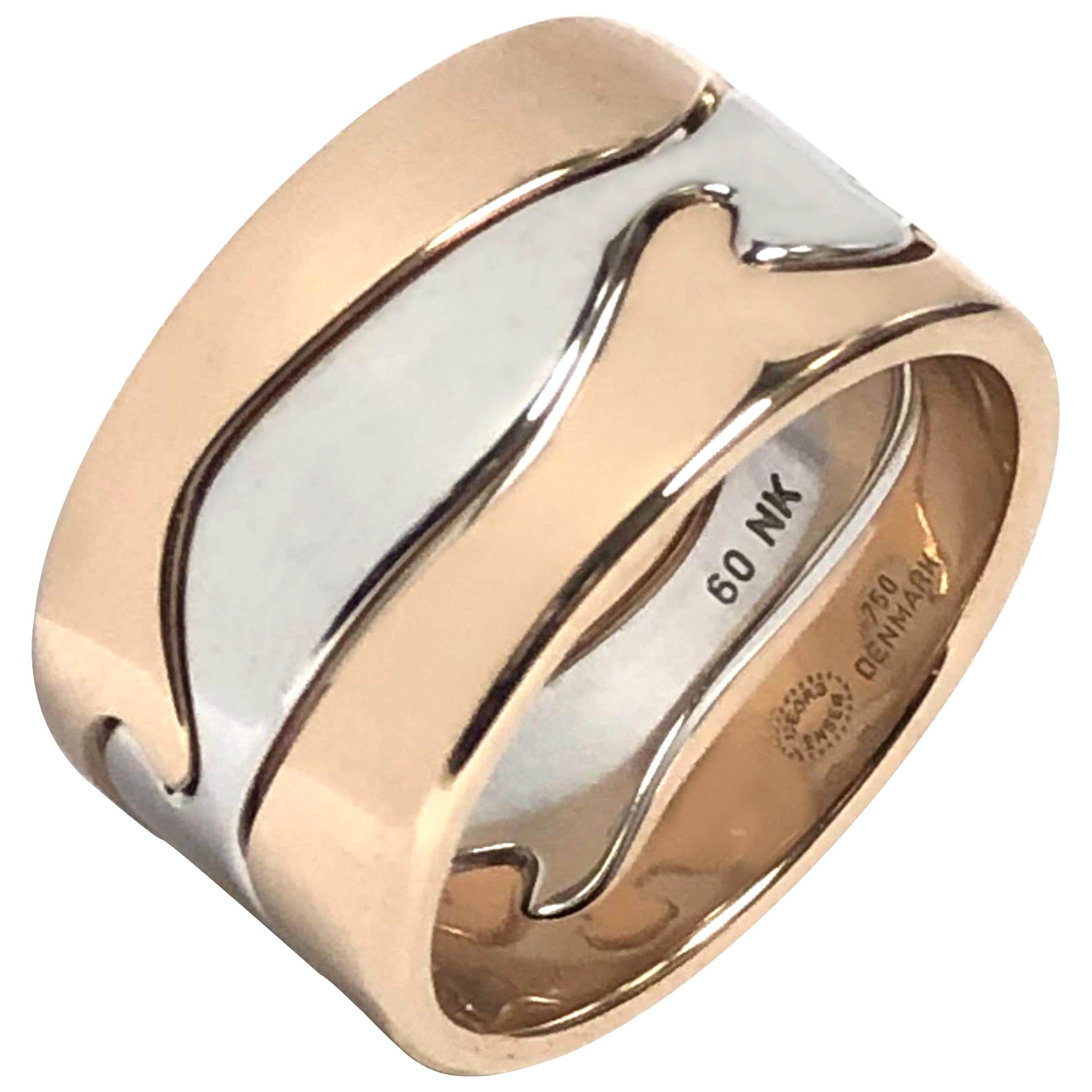 Georg Jensen Two-Color Gold Fusion Puzzle Ring by Nina Koppel