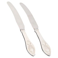 Georg Jensen. Two 'Fuchsia' fruit knives in sterling silver and stainless steel.