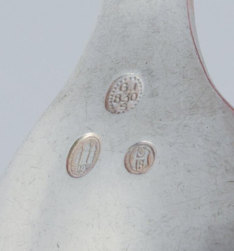 Georg Jensen, Wikinger, Satz von sieben großen Esslöffeln aus 830er Silber. im Angebot 1