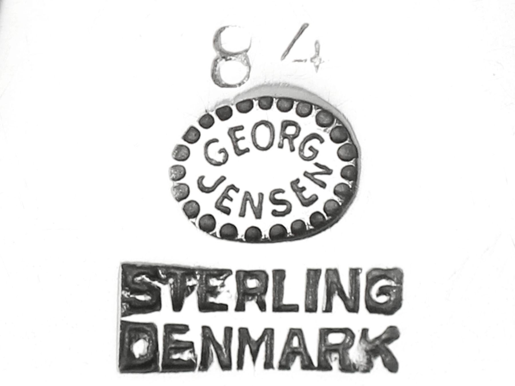 Fin du 20e siècle Serveur danois vintage en argent sterling Georg Jensen des années 1970 en vente