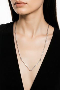Georg Jensen Vintage Sterling Silver Sautoir Necklace, Designed by Astrid Fog