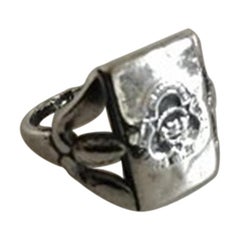 Georg Jensen Vintage Sterling Silver Wilson College ‘PA’ Class Signet Ring