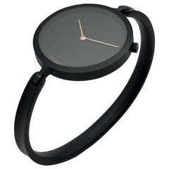 Georg Jensen Montre-bracelet jonc Viviana PVD noire pour femme