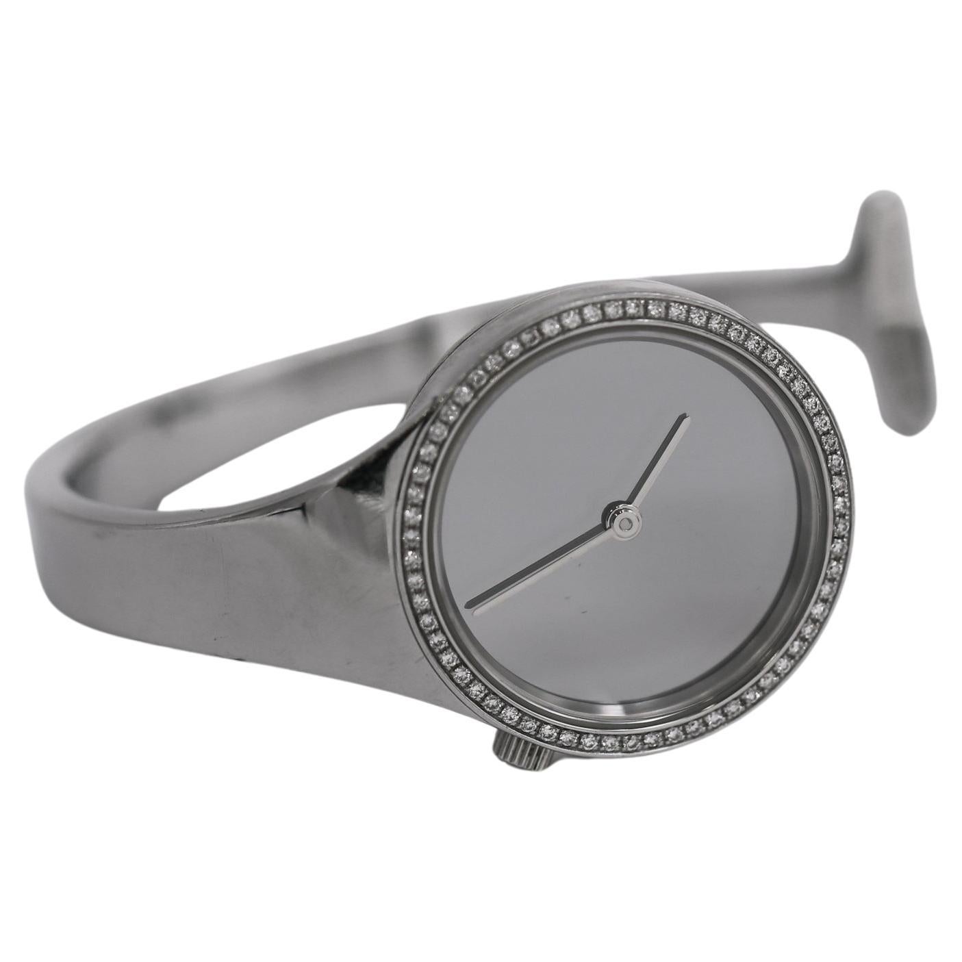 Georg Jensen Vivianan Diamond Bezel Cuff Watch 