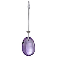 Georg Jensen Vivianna Silver Amethyst and Diamond Pendant