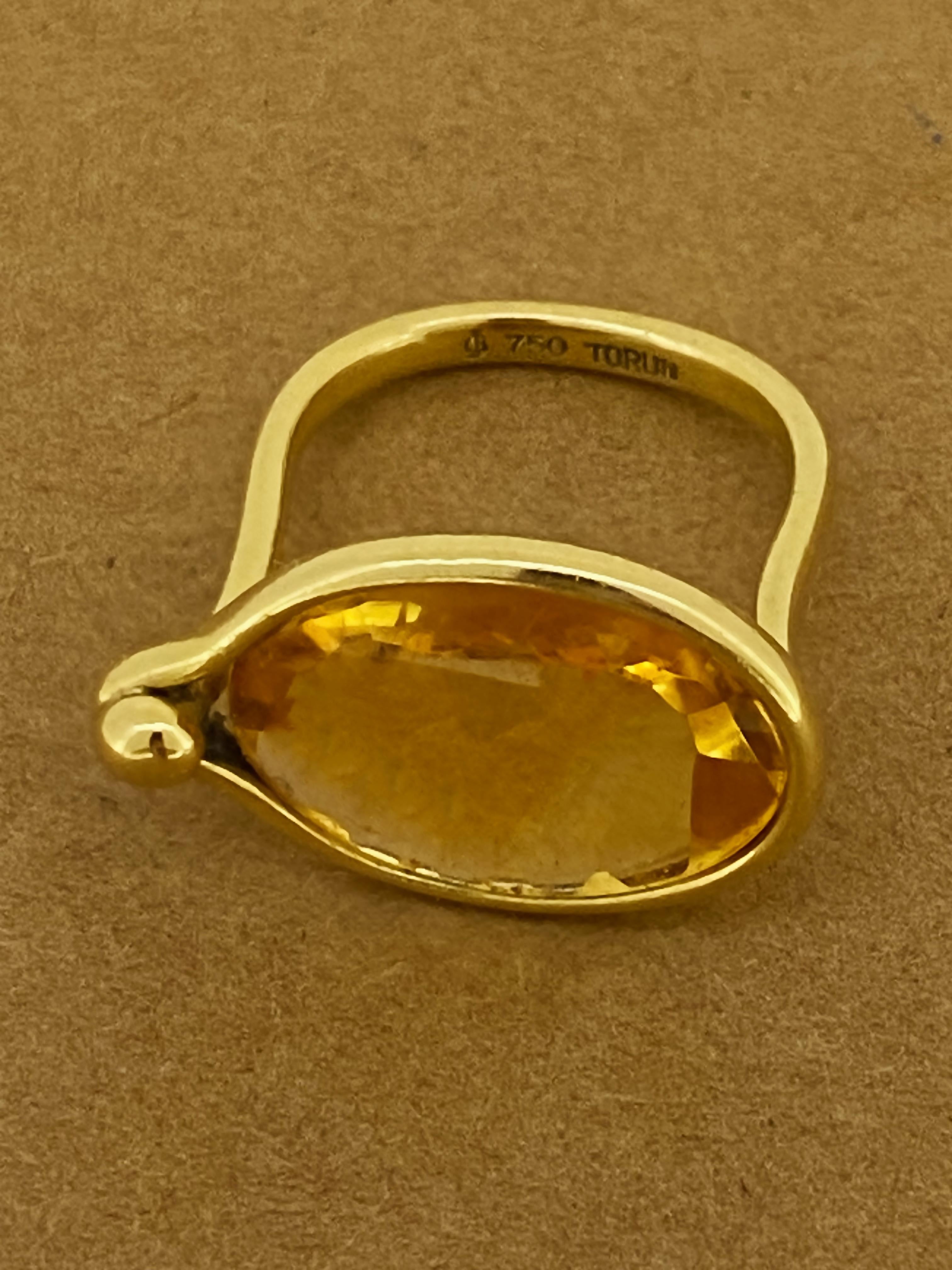 Women's Georg Jensen Vivianna Torun 18K Yellow Gold & Citrine 