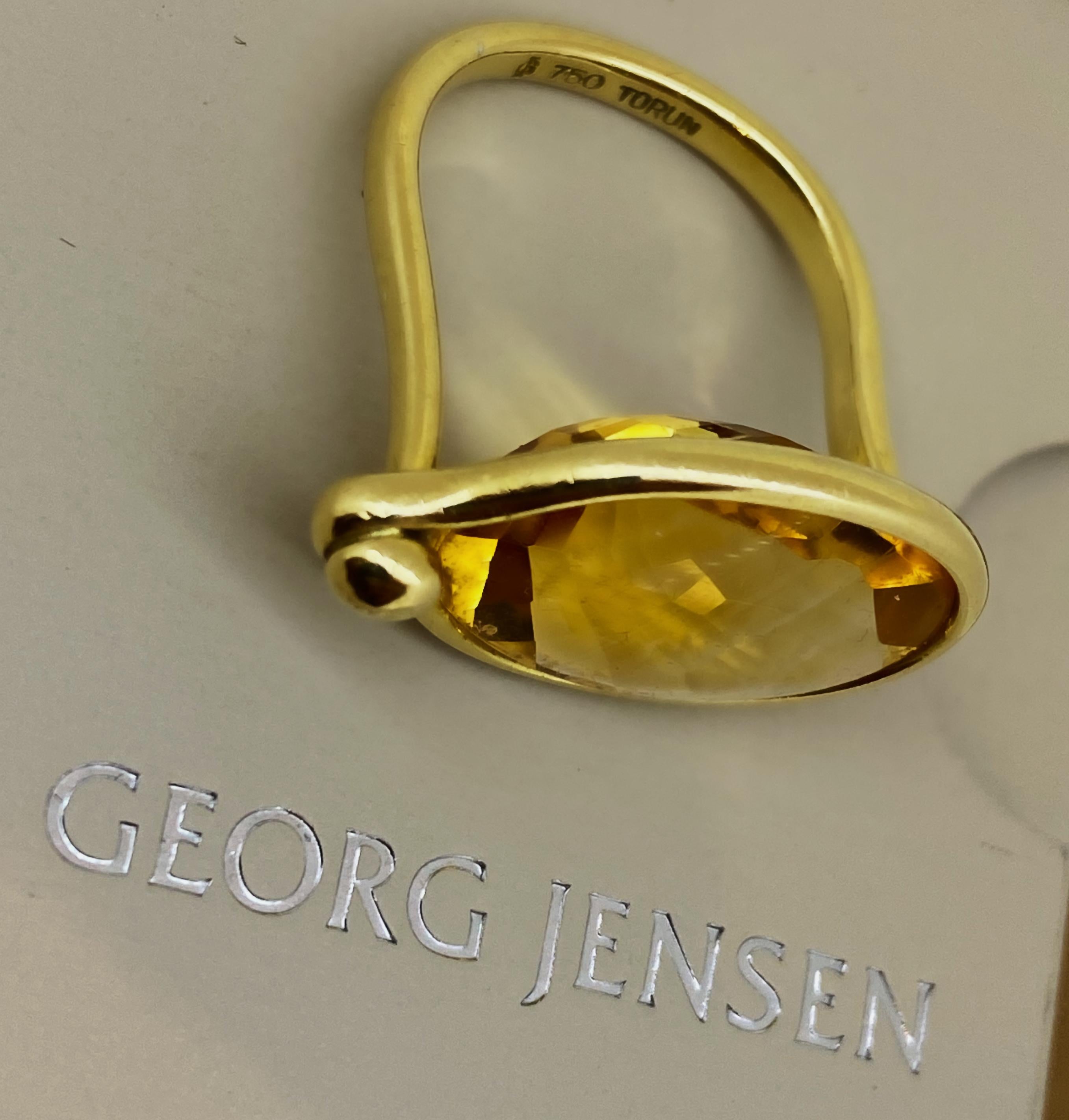 Georg Jensen Vivianna Torun 18K Yellow Gold & Citrine 