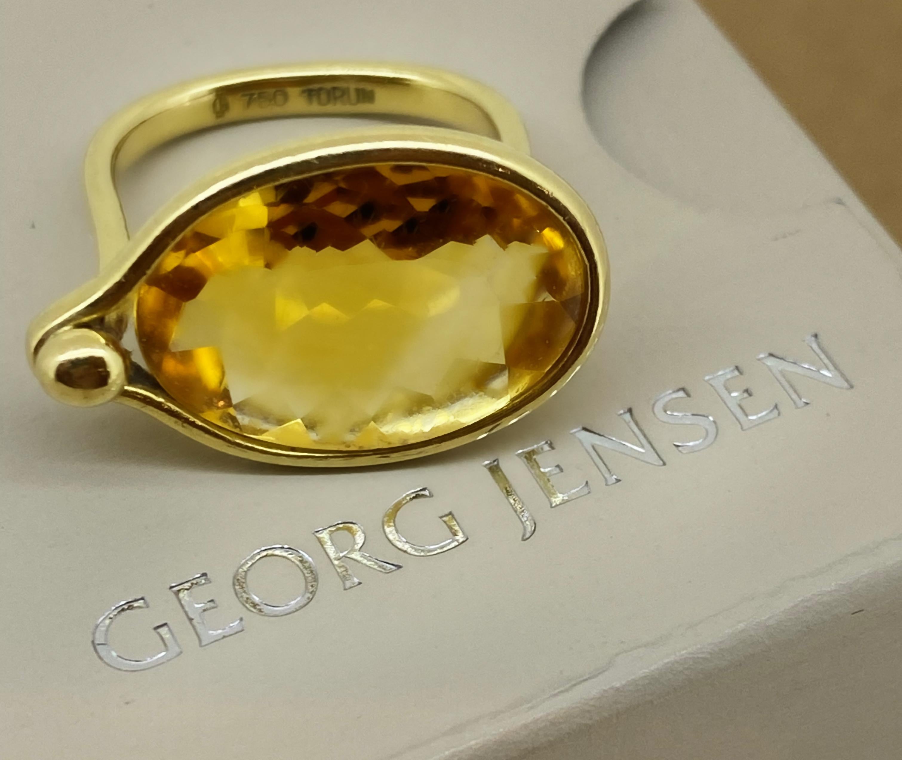 Georg Jensen Vivianna Torun 18K Yellow Gold & Citrine 