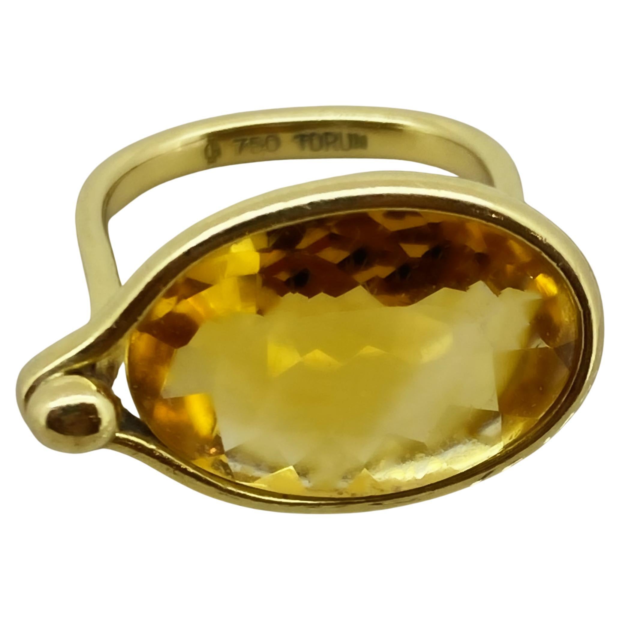 Georg Jensen Vivianna Torun 18K Yellow Gold & Citrine "Savannah" Cocktail Ring