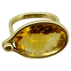 Georg Jensen Vivianna Torun 18K Yellow Gold & Citrine "Savannah" Cocktail Ring