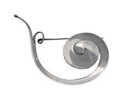 Georg Jensen Vivianna Torun Sterling large Pram Brooch No 392