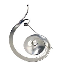 Georg Jensen Vivianna Torun Sterling large Pram Brooch No 392