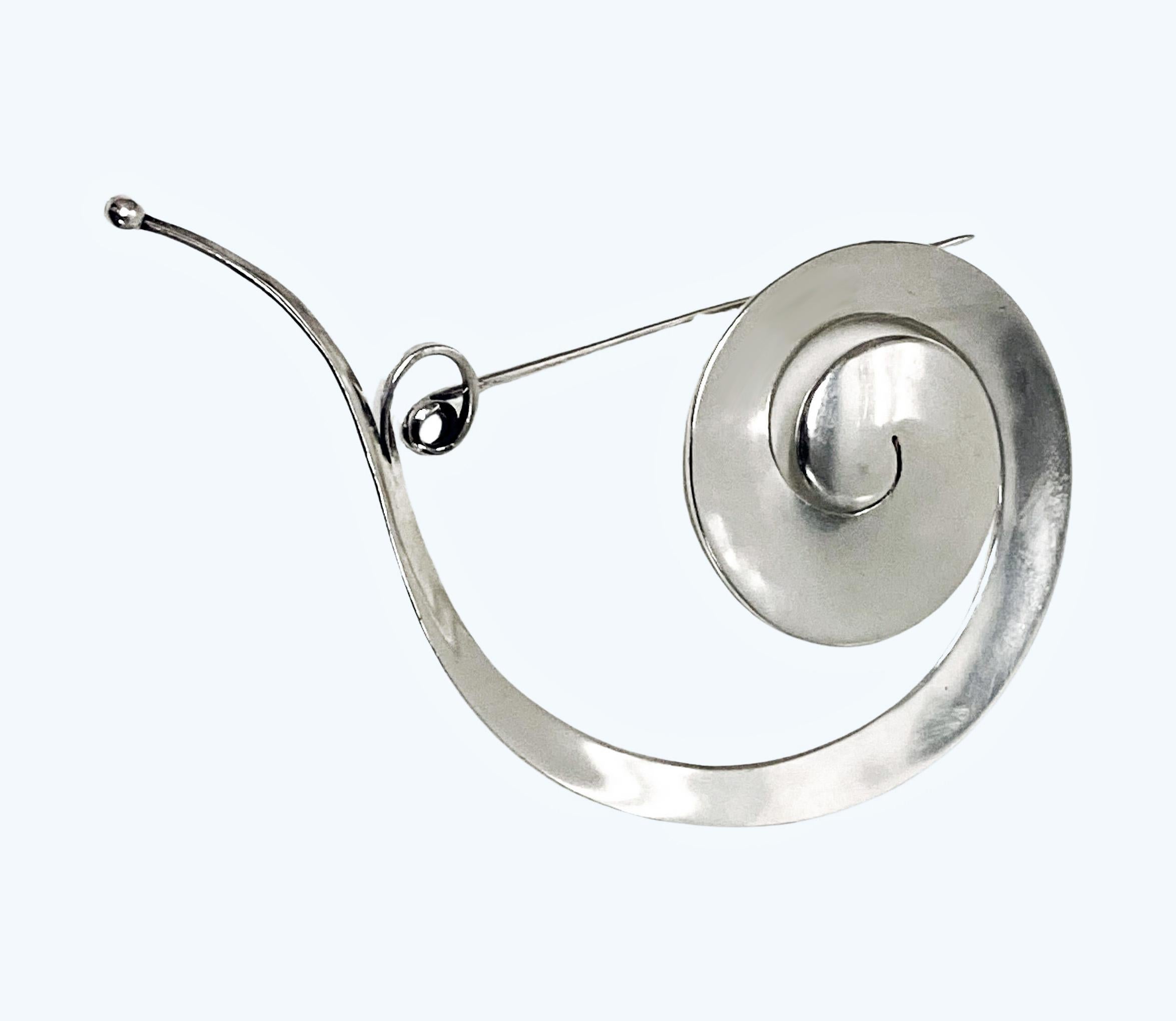 Große Pfingstrosenbrosche aus Sterlingsilber von Georg Jensen, Vivianna Torun, Nr. 392 für Damen oder Herren