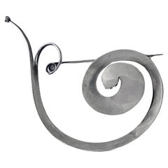 Georg Jensen Vivianna Torun Sterling large Pram Brooch No 392