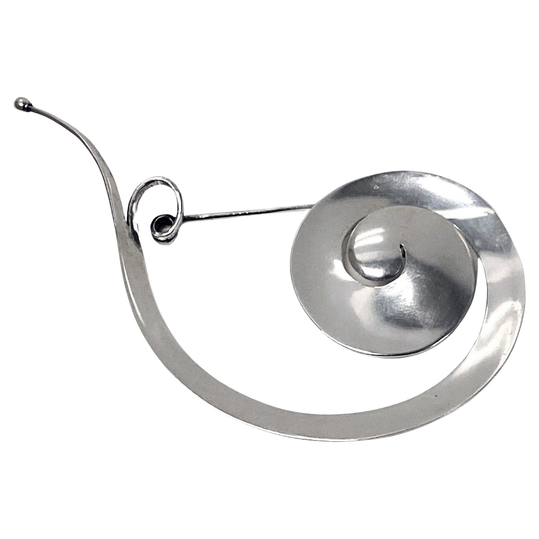 Georg Jensen Vivianna Torun Sterling large Pram Brooch No 392