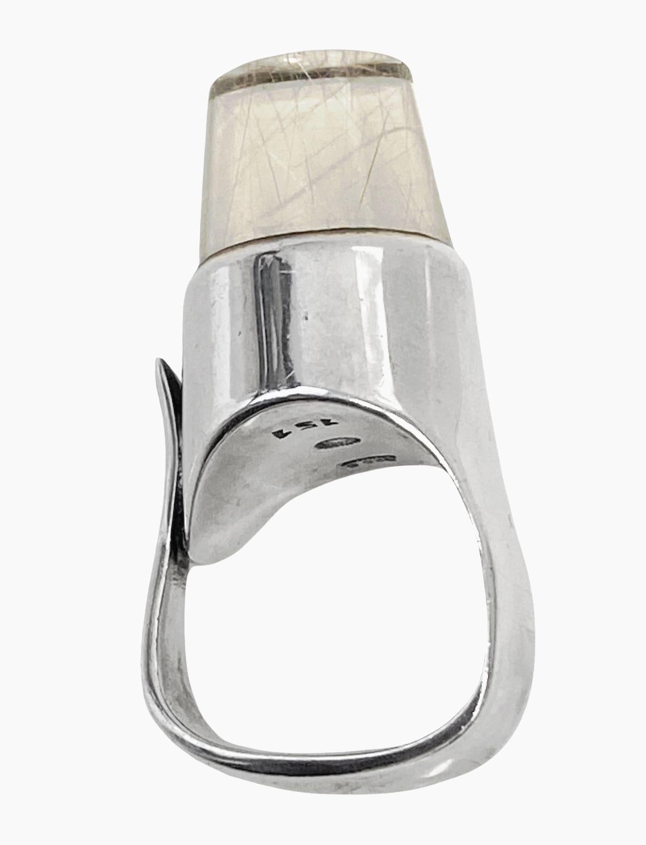 Georg Jensen Vivianna Torun Sterling Silver Rutilated Quartz Ring No. 151 For Sale 1