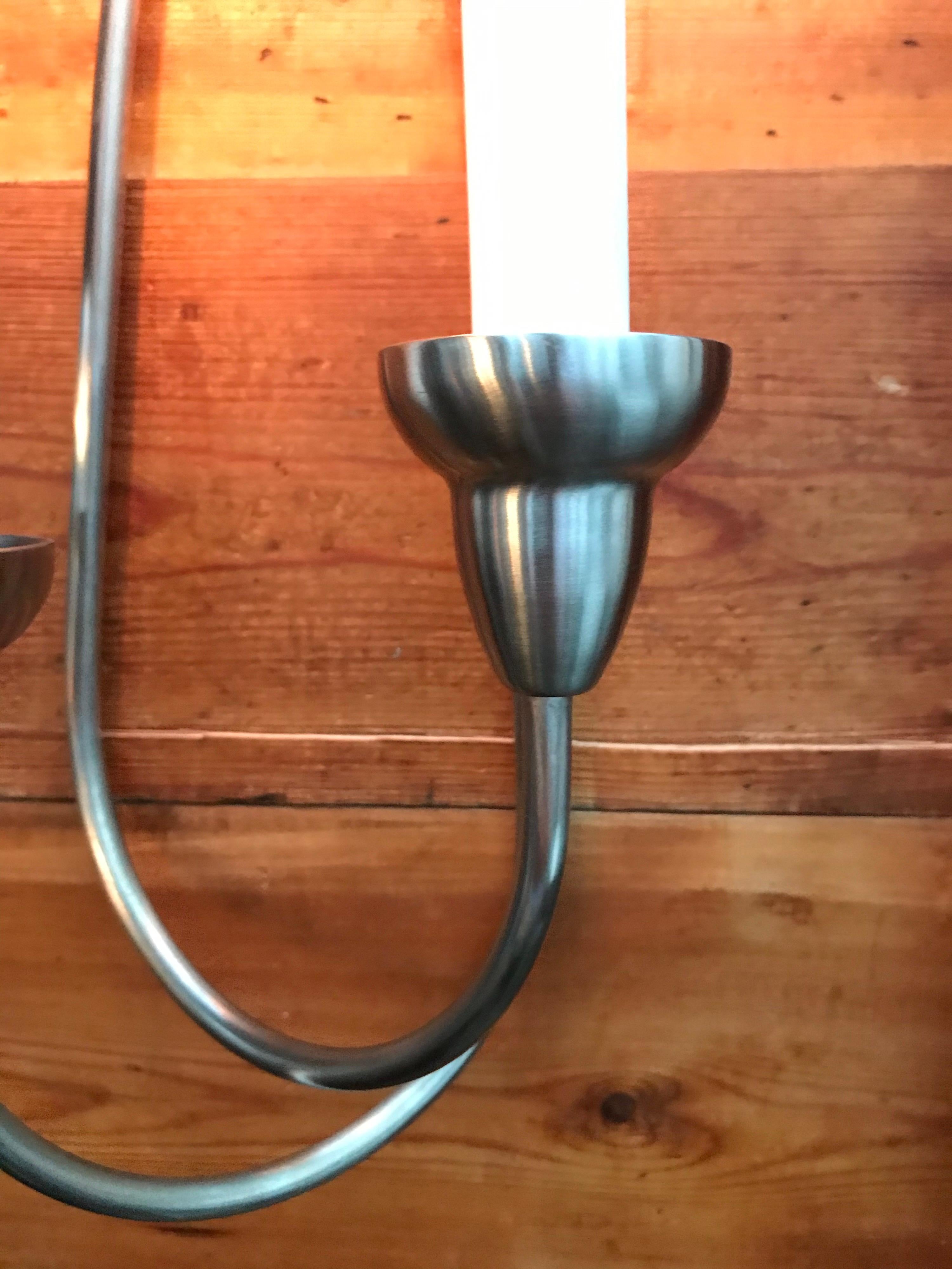 Georg Jensen Wall Mounted Candleholder in Stainless Steel In Good Condition In Søborg, DK