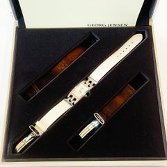 Georg Jensen Watch Design No. 376 by Edvard Lindt-Larsen with dual straps