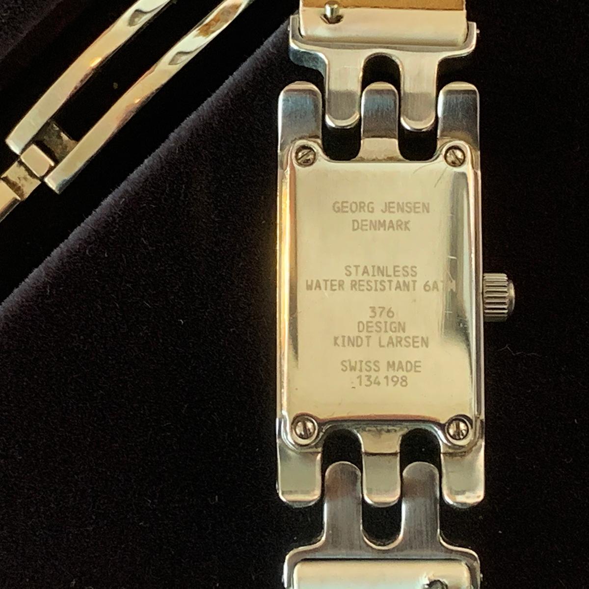 Modern Georg Jensen Watch Design No. 376 by Edvard Lindt-Larsen with dual straps For Sale