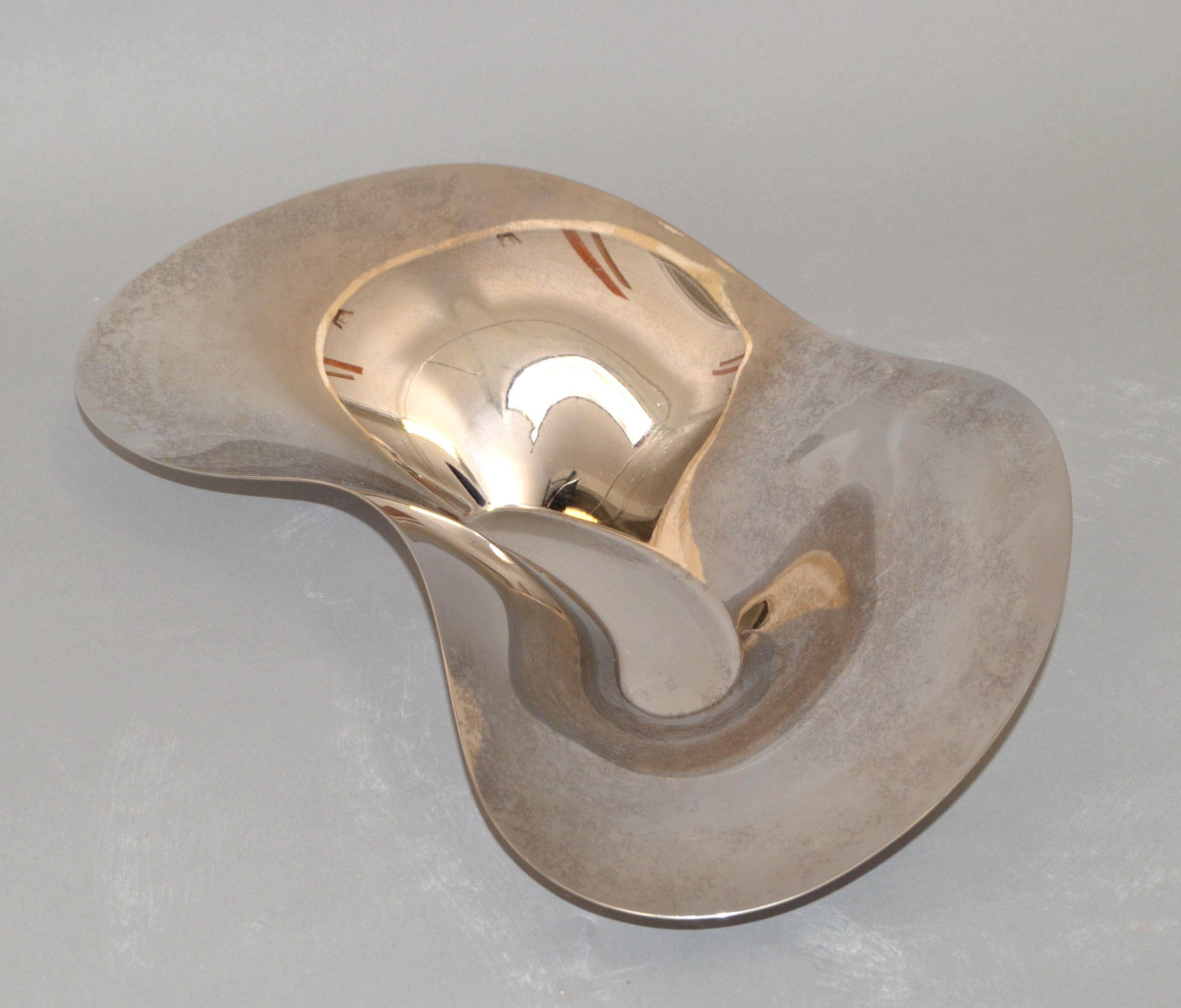 Georg Jensen Wave Bowl Stainless Steel Denmark Scandinavian Modern For Sale 1