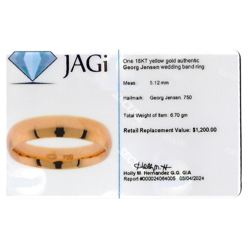 Georg Jensen Wedding Band Ring Set in Polished 18 Karat Yellow Gold For Sale 5