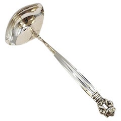 Georg Jensen & Wendel Denmark Acorn Sterling Silver Large Gravy Ladle  #18620