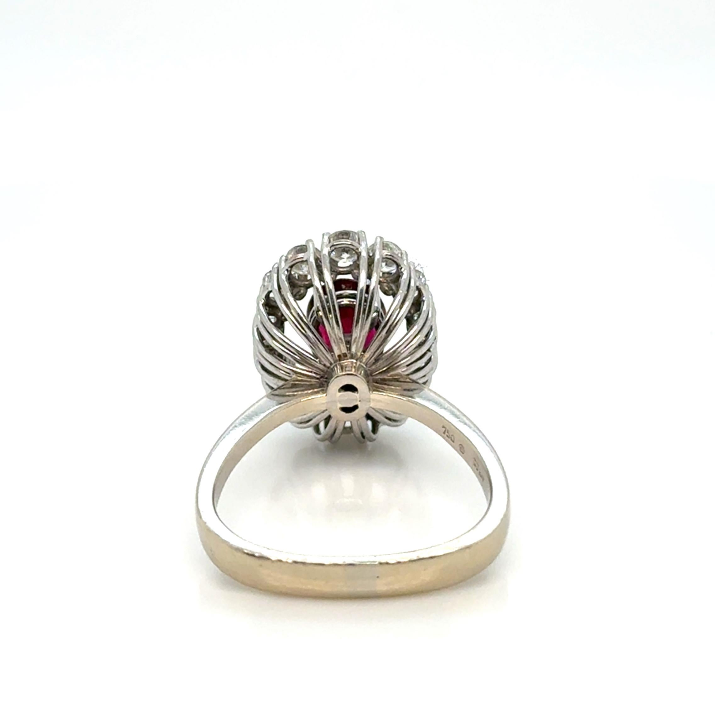 Oval Cut Georg Jensen & Wendel, Ruby and Diamond Ring 18K