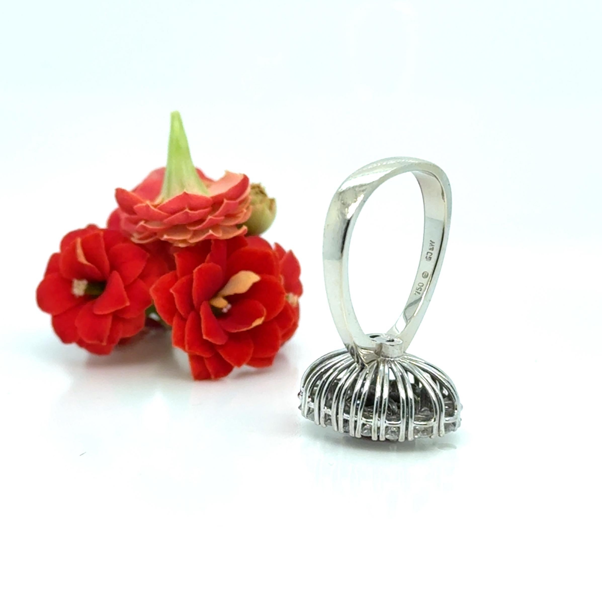 Georg Jensen & Wendel, Ruby and Diamond Ring 18K In Fair Condition In Malmö, SE