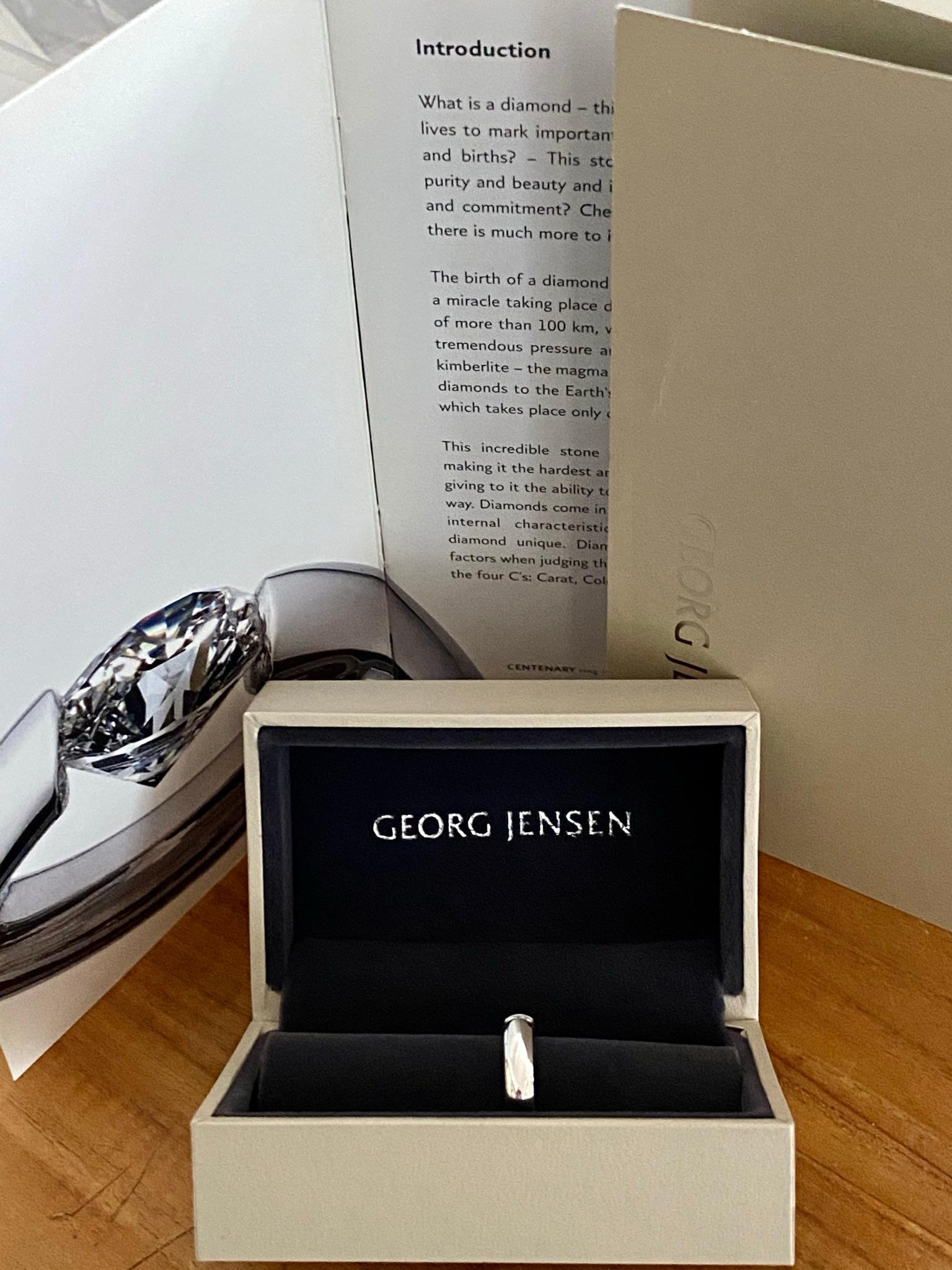 Georg Jensen, White Gold Centenary Ring with Diamond '7' For Sale 6