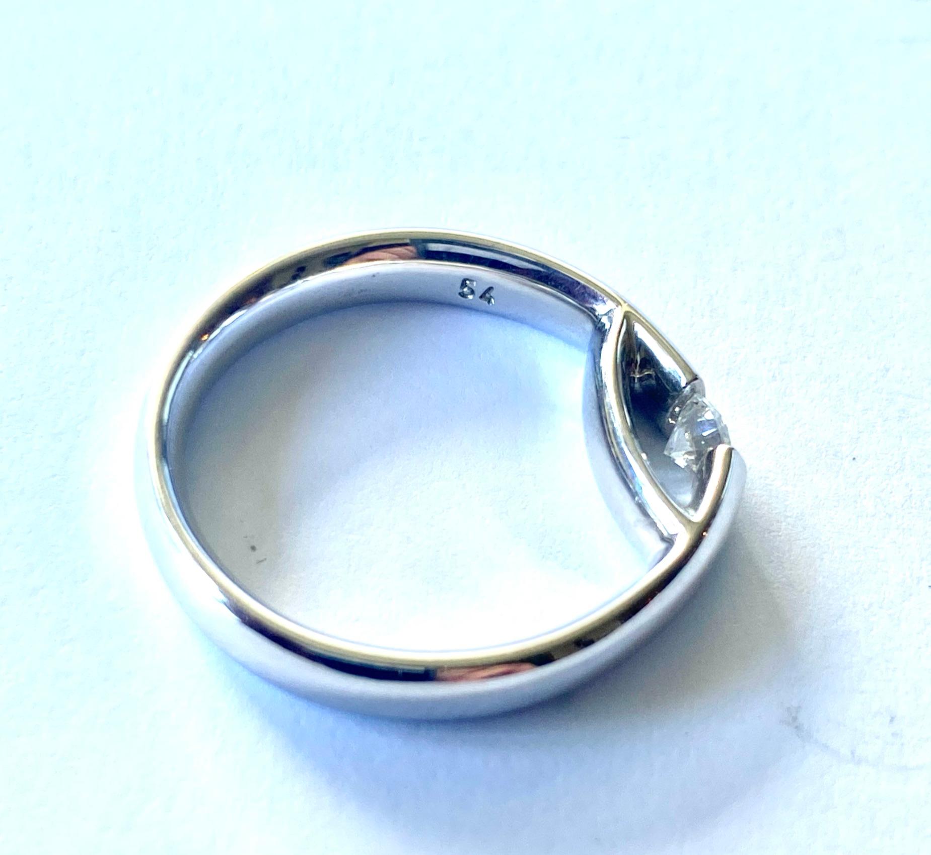 Brilliant Cut Georg Jensen, White Gold Centenary Ring with Diamond '7' For Sale