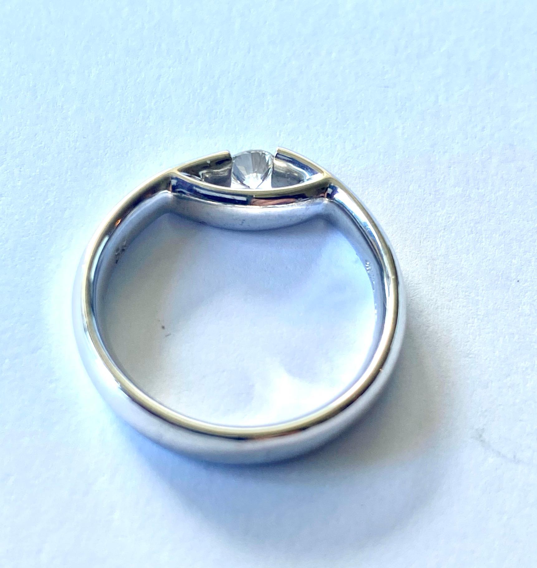Georg Jensen, White Gold Centenary Ring with Diamond '7' In New Condition For Sale In Heerlen, NL