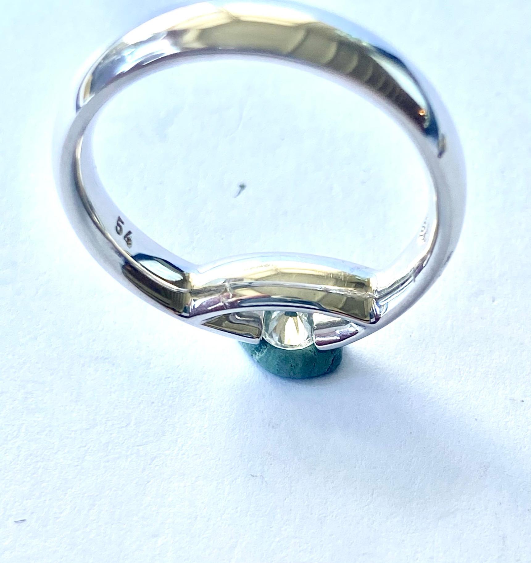 Women's or Men's Georg Jensen, White Gold Centenary Ring with Diamond '7' For Sale