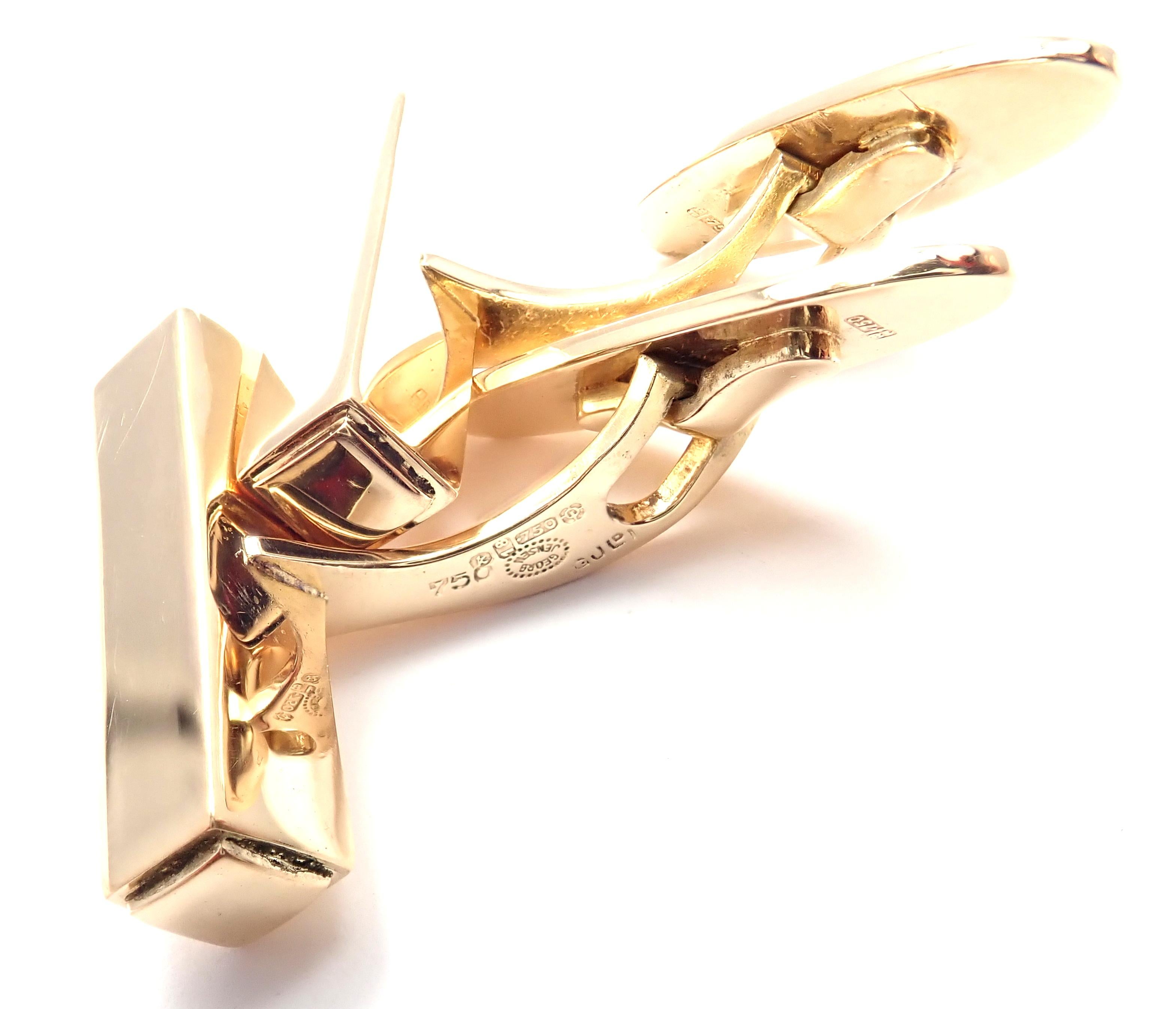 Georg Jensen Yellow Gold Cufflinks In Excellent Condition In Holland, PA