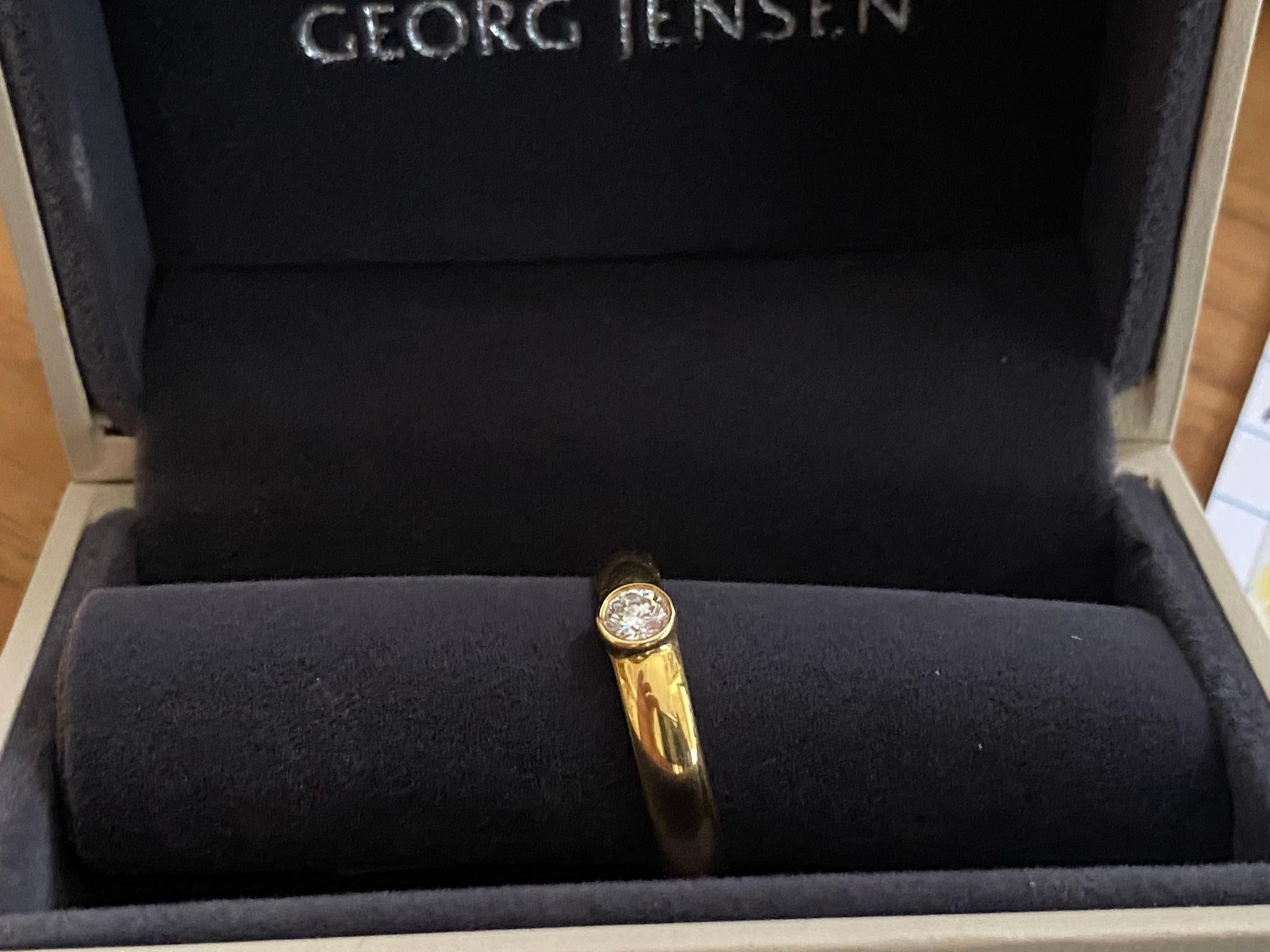 Georg Jensen, Diamantring aus Gelbgold, Centenary im Angebot 4