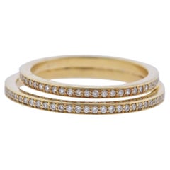 Georg Jensen Yellow Gold Double Pave Halo Ring 1633 A