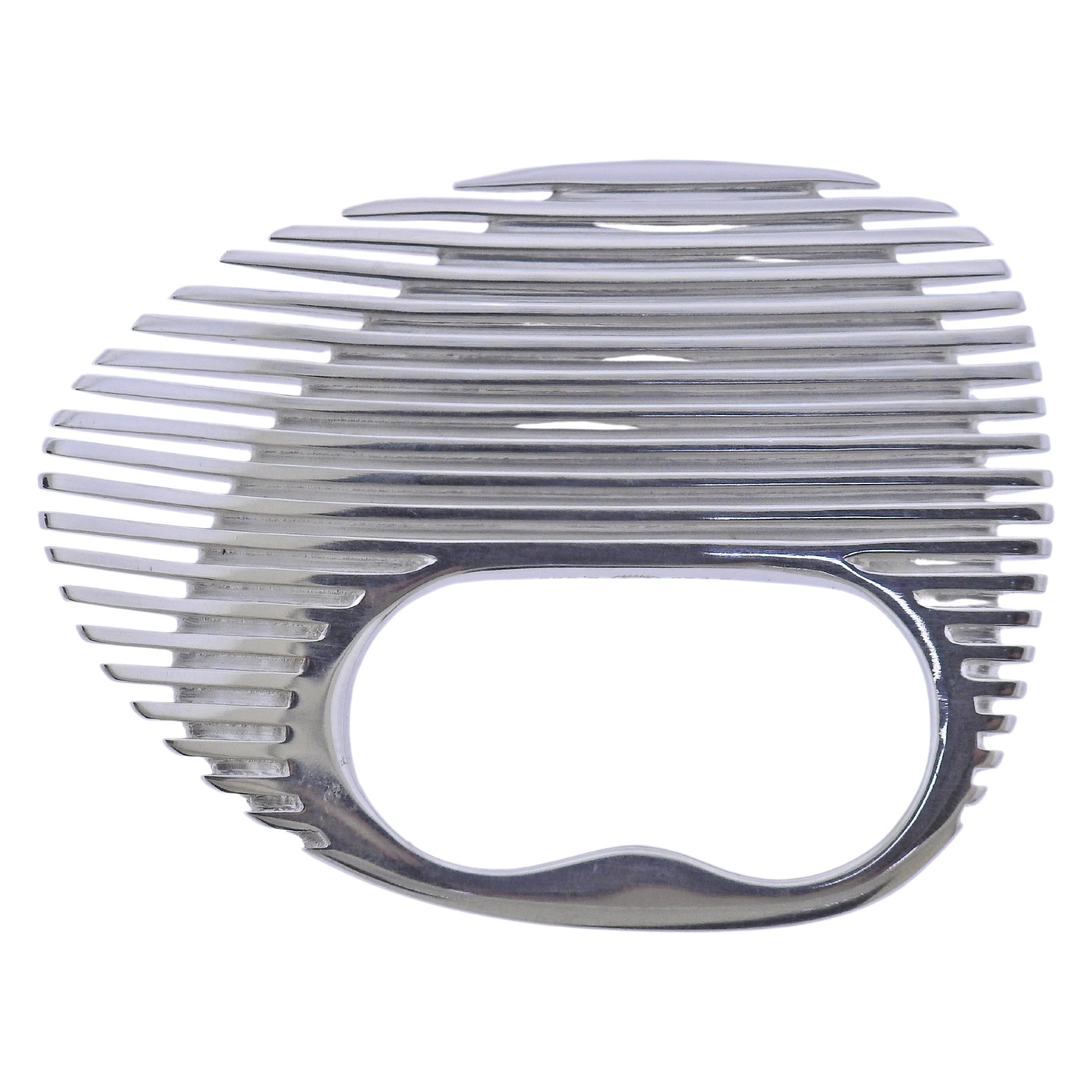 Georg Jensen Zaha Hadid Lamellae Silver Double Finger Ring 623 E