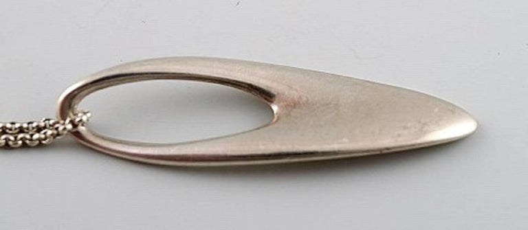 Pendentif Vintage Georg Jensen 500 En Argent Sterling 'Zephyr' - Modèle Danois 1937