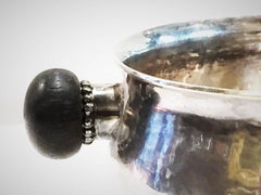 Georg Jensen, Sterling Silver Sugar Bowl with Ebony Handles, circa 1935
