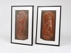 Georg Klimt: Zwei Jugendstil-Relieftafeln der Wiener Secession, Wien, um 1900