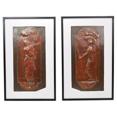 Georg Klimt: Zwei Jugendstil-Relieftafeln der Wiener Secession, Wien, um 1900
